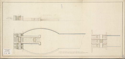 A-0666 [Ontwerptekening van schutsluis en havenkom voor het Uitwateringskanaal te Katwijk], 1810