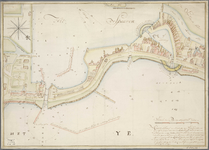 A-0683 Kaart Figuratief van een gedeelte van Spaarendam waar op de Groote, Woerder en Kolk sluijs, diene..., 1775