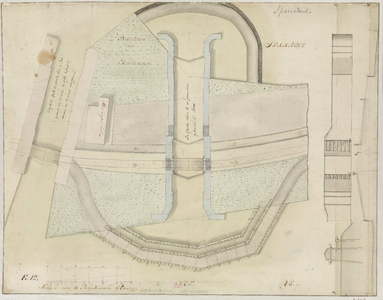 A-0728 [Tekening van de situatie van de nieuwe Grote Sluis te Spaarndam], 1804