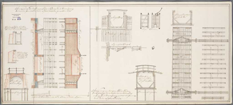 A-0758 Afteekening van de steene sluijs en brug aan de Viersprong omtrent het Penninxveer onder Spaarnwo..., 1774