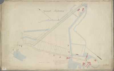 A-0806 [kaart van de Spaarndammerdijk te Amsterdam, met de daaraan gelegen eigendommen van Rijnland], 1838