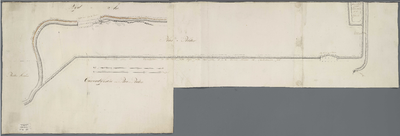 A-0821 [Schetskaart van een doorbraak van de kade van de Plaspolder onder Woubrugge], circa 1825