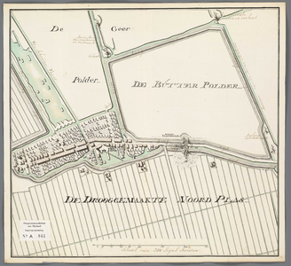 A-0844 [Kaart met doorbraak van de ringdijken van de Butterpolder en de Hazerswoudsche Droogmakerij], 1815