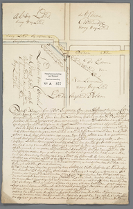 A-0857 [Kaart van voorgestelde vergraving van een gedeelte van de kade van de Pesthuispolder], 1785