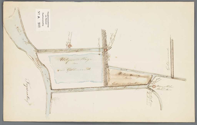 A-0909 [Schetskaart van de situatie van de westkade van de Drooggemaakte Gelderswoudsche polder], 1854