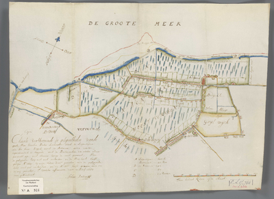A-0916 Chaerte verthoonende de gelegentheden vande groote meer tusschen Pieter Leendertsz. sloot in Leij..., 1683