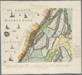 A-0940 Kaart van de doorgespoelde en afgesleeten meers oever in het west einde van Aelsmeer, vertoonende..., 1774
