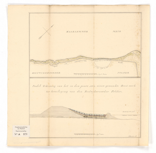 A-0979 [Kaart van de kade van de Rietwijkeroordpolder langs het Haarlemmermeer] : Profil tekening van he..., 1803
