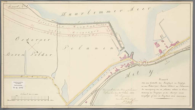 A-1004 Kaart van een gedeelte der Ringvaart en Ringdijk in den Osdorper Bovenpolder en Polanen, ter aanw..., 1840