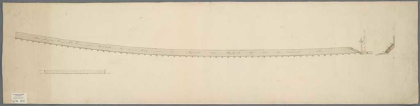 A-1008 [Tekening van het beschoeiingswerk langs de oever van de Trekvaart nabij de Leebrug], 1842