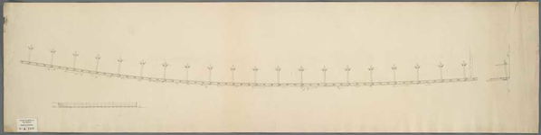 A-1009 [Tekening van het beschoeiingswerk langs de oever van de Trekvaart nabij de Leebrug], 1842