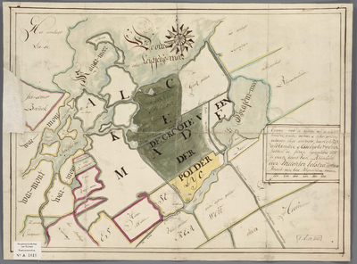 A-1018 Coppija naa de kaarte van de gekombineerde groote Veender & Lijker polders geleegen inde ambagts..., 1735