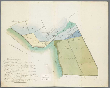 A-1054 [Kaart van de ambachten Rietwijk, Rietwijkeroord en een deel van Sloten], 1823