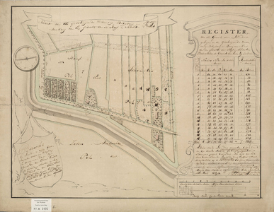 A-1093 Kaart van de geoctrojeerde verveening, bedijking en droogmaaking van een gedeelte der Hoef en Sc..., 1821