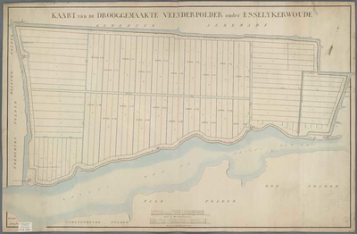 A-1166 Kaart van de drooggemaakte Veenderpolder onder Esselykerwoude, circa 1840