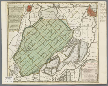 A-1178 Nauwkeurige kaart van de Haarlemmer of Leidse meer met aanwyzing van derzelver byzondere vergroot..., 1745