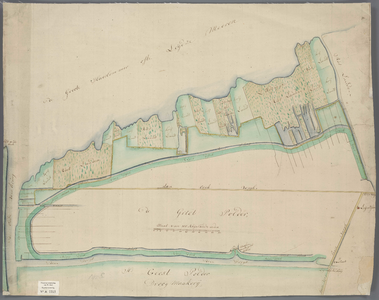 A-1211 [Kaart van de landen gelegen buiten de bedijking van de Grietpolder onder Leimuiden], circa 1745