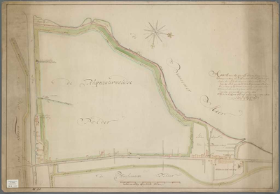 A-1253 Kaart, waar op concept bedijken, verveenen en droogmaaking van de Rhijnzaterwoudze polder, geleeg..., 1770