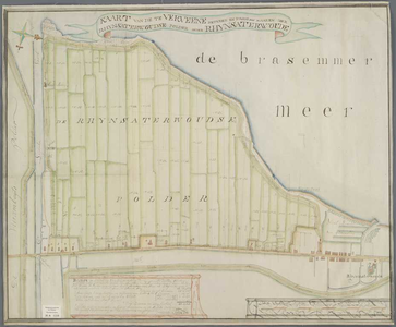 A-1256 Kaart van de te verveene bedyken en droog-maken der Rhynsaterwoudse polder onder Rhynsaterwoude, 1797