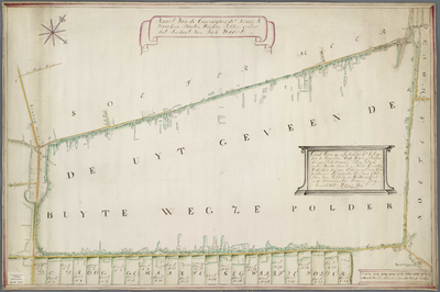 A-1311 Kaart van de geconcipieerde droog te maaken Buijten Weghze Polder; onder het ambagt van Segh Waart, 1758