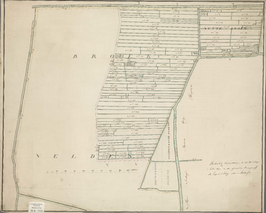 A-1352 [Kaart van de veen- en droogmakerij van een gedeelte van de Broekvelden en Vettenbroek onder Zwam..., 1809