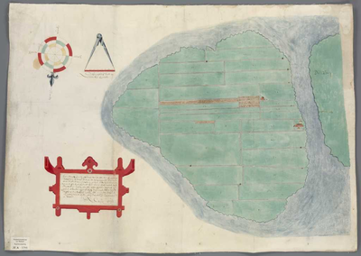 A-1386 [Kaart van het eiland Beinsdorp gelegen in het Haarlemmermeer], 1602