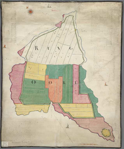 A-1414 [Kaart van het eiland Ruigoord met aanduiding van de inliggende percelen onder Westzaan en Houtrijk], 1731