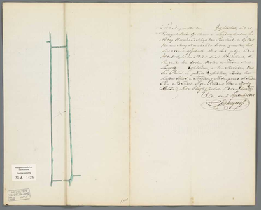 A-1428 [Situatietekening van een perceel gelegen in de Hondsdijkse polder onder Koudekerk aan den Rijn], 1835