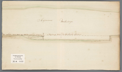 A-1433 [Kaart van de Heimanswetering onder Oudshoorn, met ontwerp voor aandamming van de oever], 1736