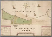 A-1439 [Kaart van de landen in eigendom van Rijnland aan het Braassemermeer, onder Rijnsaterwoude], 1732