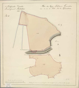 A-1464 Plan der rijks militaire gronden van en om de post n. 4 te Spaarndam, 1846