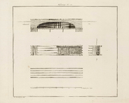 A-1528 [Zij- en bovenaanzichten van geprojecteerde bruggen bij de nieuwe uitwatering te Katwijk aan Zee], 1804