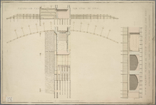 A-1532 Teekening van een steene brug met drijfdeuren over het Uitwaterings kanaal te Katwijk gebouwd ann..., 1804