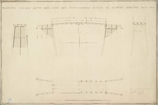 A-1536 Teekening van een houte brug over het Uitwaterings kanaal te Katwyk gebouwd anno 1806, 1806