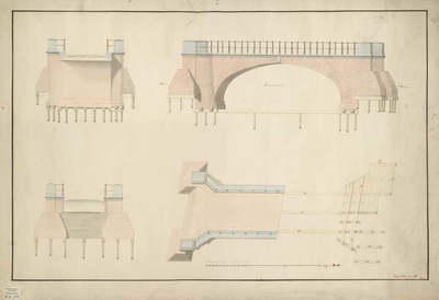 A-1539 [Tekening van een brug gelegen in de Zandlaan, over het Uitwateringskanaal te Katwijk], 1806