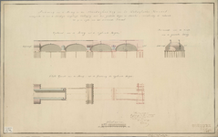 A-1544 Teekening van de brug in den Noordwykerweg over het Katwyksche kanaal, aanwyzende de aan de noord..., 1842