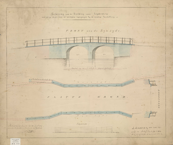 A-1549 Teekening van de Doesbrug onder Leijderdorp met eenige daar aan te verrigten wijzigingen bij de n..., circa 1854