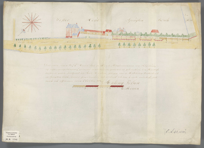 A-1581 [Kaart van de Heerenweg tussen Haarlem en Hillegom vanaf de Houtpoort langs de hofsteden Westerhout , 1717
