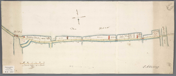 A-1593 [Kaart van de weg langs de noordelijke oever van de Oude Rijn van de Zijlbrug tot aan de Zijlpoort], 1668