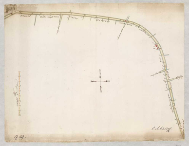 A-1597 [Kaart van de weg die leidt naar de 'Zweertspoort' (Hogewoerdspoort)], 1668