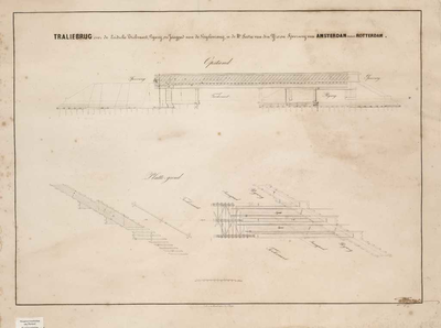 A-1637 Traliebrug over de Leidsche Trekvaart, rijweg, en jaagpad aan de Vogelenzang, in de IIe Sectie va..., 1841