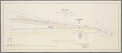 A-1666 Situatie van den ijzeren spoorweg te Halfweg, met het ontwerp tot het aldaar aanleggen van een ge..., 1841