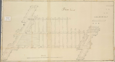 A-1674 [Bovenaanzicht in perspectief van de spoorbrug over de Haarlemmer Trekvaart op de grens van Leide..., 1841