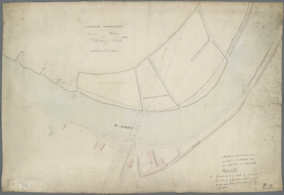 A-1676 Situatie teekening van de rivier den Rhijn nabij de herberg de Vink, 1841