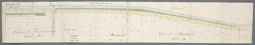 A-1684 [Kaart van de spoorbaan Amsterdam-Rotterdam in de gemeente Voorhout], circa 1842