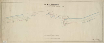 A-1695 Generaal plan van de rigting der geleibuis en de situatie der spruitpijpen te Halfweg, 1852
