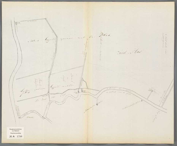 A-1786 [Kaart van het verloop van de Gouwe vanaf Gouda tot aan Zuid-Waddinxveen], circa 1825
