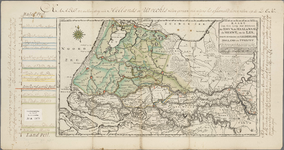 A-1879 Kaart van den loop der rivieren de Rhyn, de Maas, de Waal, de Merwe, en de Lek, door de provincie..., 1749
