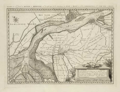 A-1897 Kaart van een gedeelte der rivier de Merwede van des-zelfs begin (als de samenkomst van Waal en M..., 1739