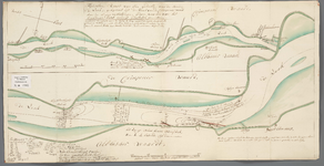 A-1902 Figurative kaart van een gedeelte van de rivier de Leck, gekopieert uijt de kaart vande Crimpener..., 1742
